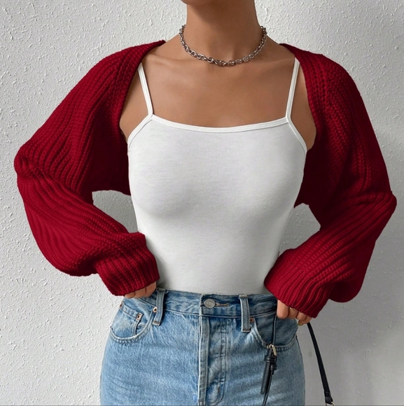 Easy Days Open Front Cardigan - Burgundy - Picture 4 of 8